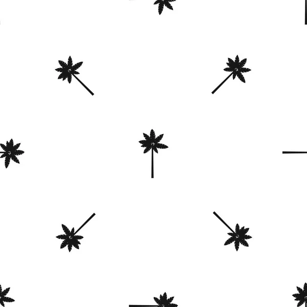 パーム木本植物パターン シームレス ブラック — ストックベクタ