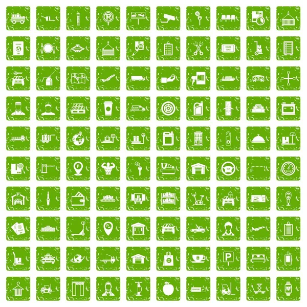 100 yükleyici simgeler grunge yeşil ayarla