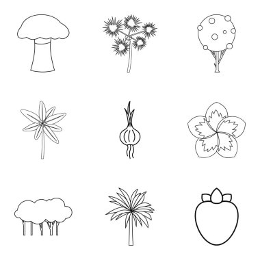 Sebze Icons set, anahat stili büyümek