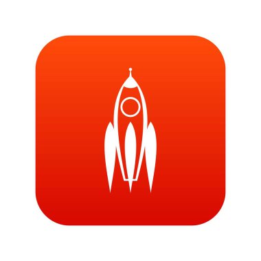 Roket simgesi dijital kırmızı