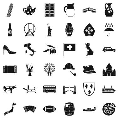 Pisa Icons set, basit tarzı