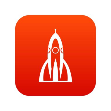 Roket simgesi dijital kırmızı