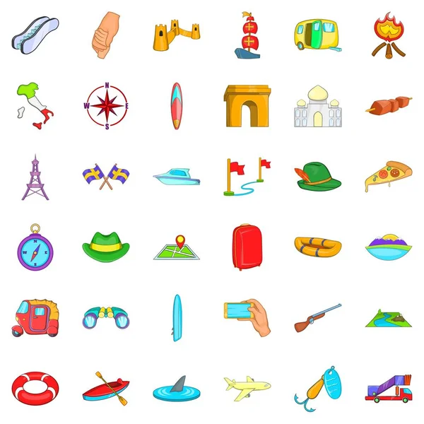 Havaalanı Icons set, karikatür tarzı