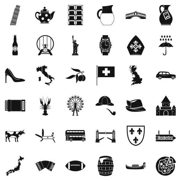 Pisa Icons set, basit tarzı