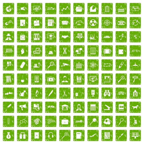 100 Büyüteç simgeler grunge yeşil ayarla