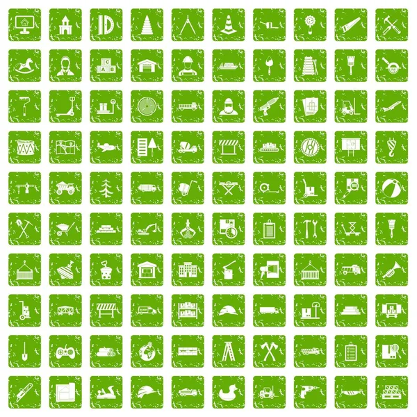 100 kamyon simgeler grunge yeşil ayarla