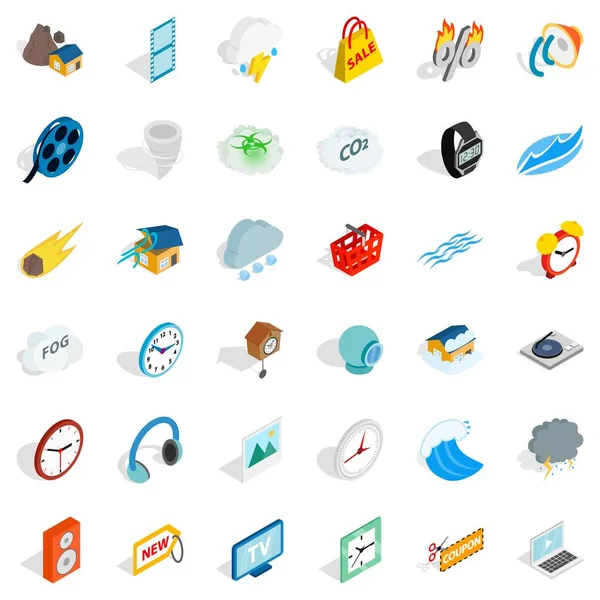 Kulaklık Icons set, izometrik stili