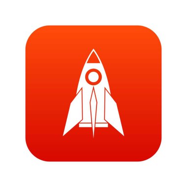 Roket simgesi dijital kırmızı