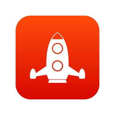 Roket simgesi dijital kırmızı