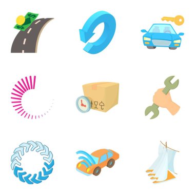 Icons set kaçırma, karikatür tarzı