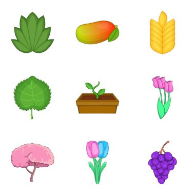 Damat Icons set, karikatür tarzı Bahçe