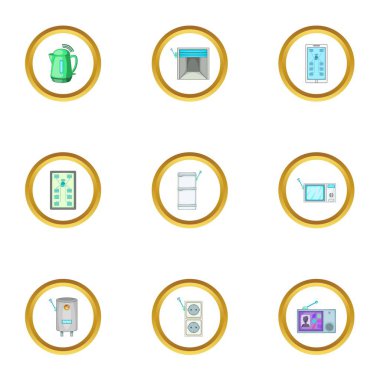 Akıllı ev otomasyon Icons set, karikatür tarzı