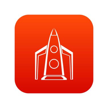 Roket simgesi dijital kırmızı
