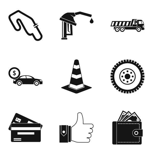 Het kopen van auto iconen set, eenvoudige stijl — Stockvector