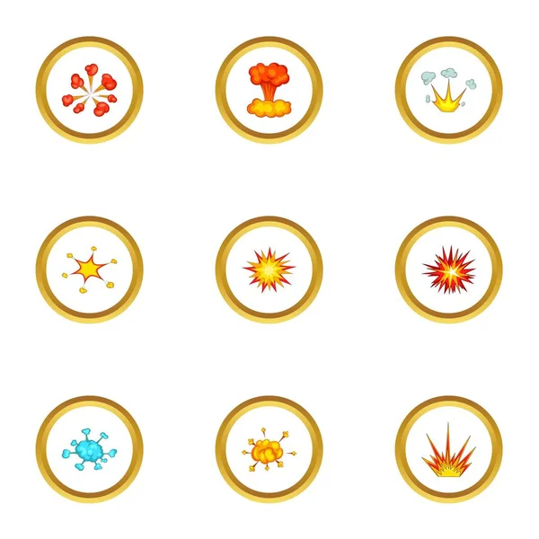 Animasyon efekti Icons set, karikatür tarzı patlayabilir