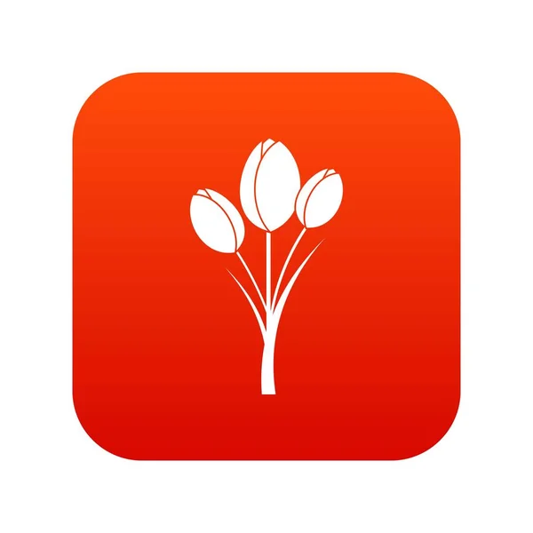 Icona tulipani digitale rosso — Vettoriale Stock
