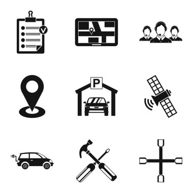 Uydu navigasyon Icons set, basit tarzı