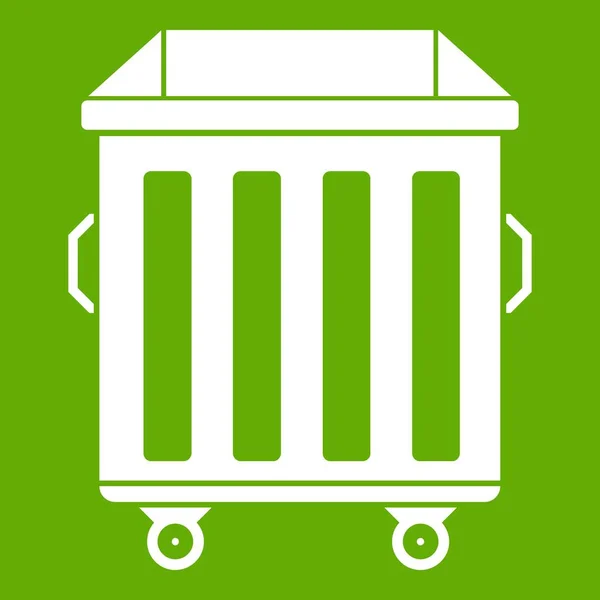 Müllcontainer auf Rädern Symbol grün — Stockvektor
