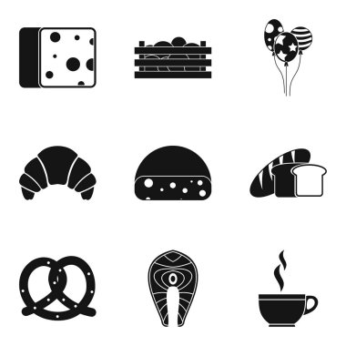 Bainty dinlenme Icons set, basit tarzı