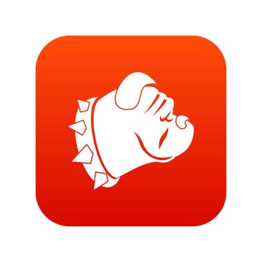 Bulldog köpek simgesi dijital kırmızı