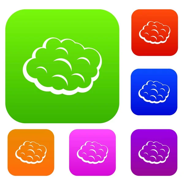 Ensemble nuage rond collection de couleurs — Image vectorielle