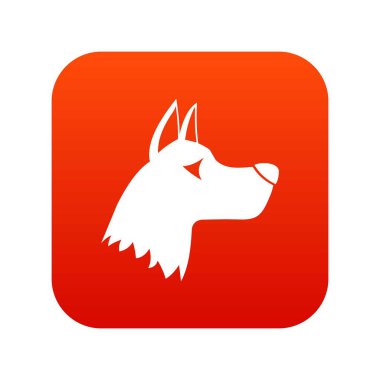 Doberman köpek simgesi dijital kırmızı