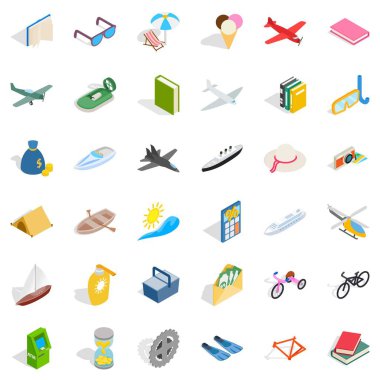 Icons set, izometrik tarzı çocuk parkı