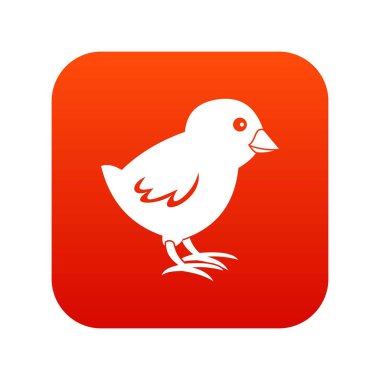 Piliç simgesi dijital kırmızı