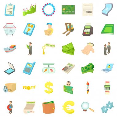 İşçi Icons set, karikatür tarzı