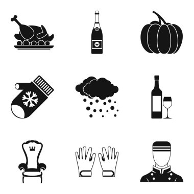 Cömertlik Icons set, basit tarzı