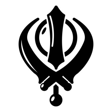 Khanda sembol Sihizm din simgesini, basit tarzı