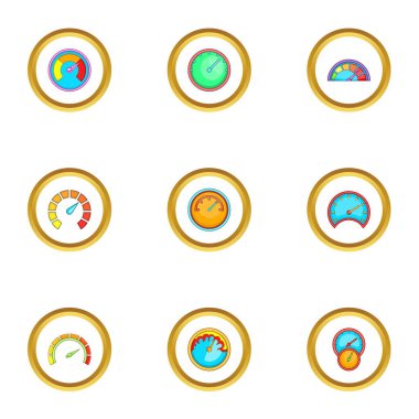 Hızölçerler Icons set, karikatür tarzı türleri