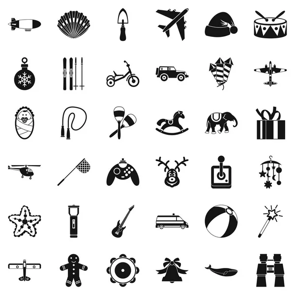 Çocuk Icons set, basit tarzı