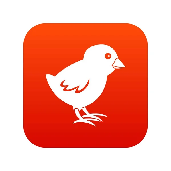 Chick ikonen digital röd — Stock vektor