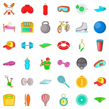 Icons set boks, karikatür tarzı