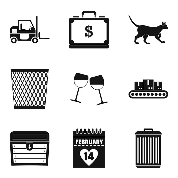 Money box icons set, simple style