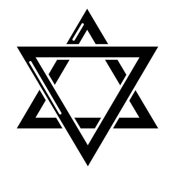 Stjärniga david judendomen ikon, enkel stil — Stock vektor