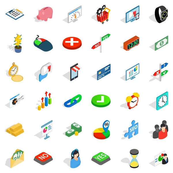 Doları Icons set, izometrik stili