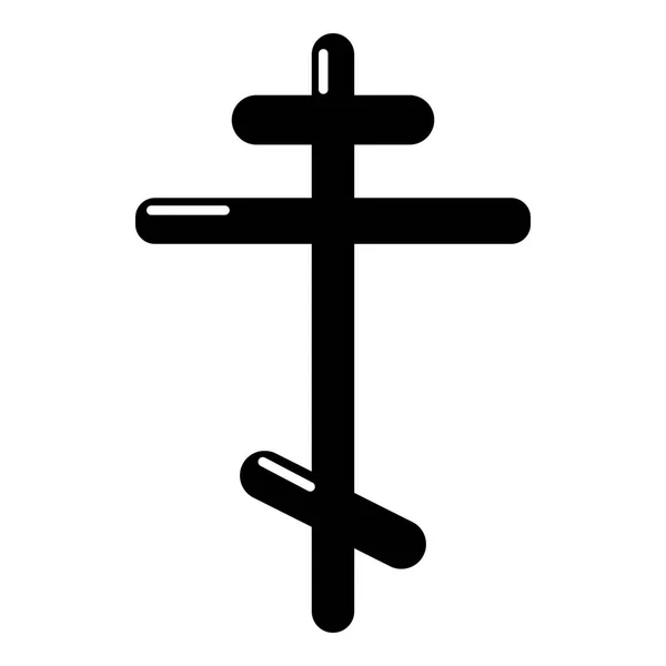 Orthodox cross icon , simple style — Stock Vector