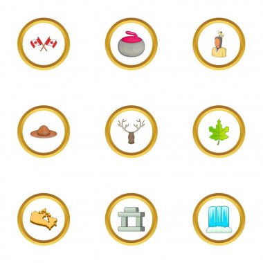 Kanada görme Icons set, karikatür tarzı