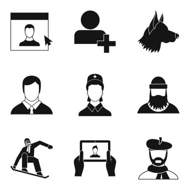 Çerçeve Icons set, basit tarzı