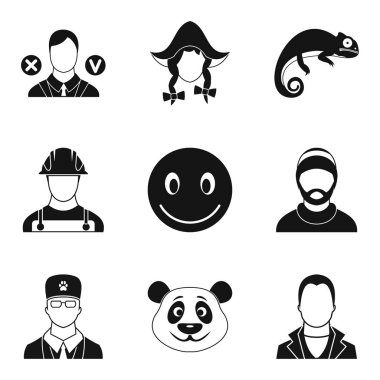 Görünmezlik Icons set, basit tarzı