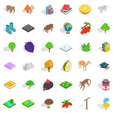 Hayvan Icons set, izometrik stili