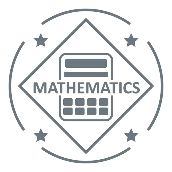 Логотип математики, простой серый стиль — стоковый вектор