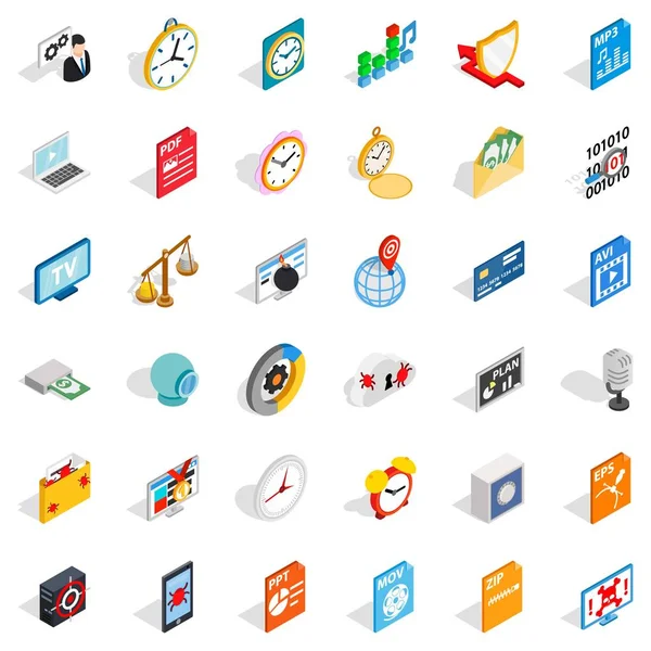 Müzik Icons set, izometrik stili