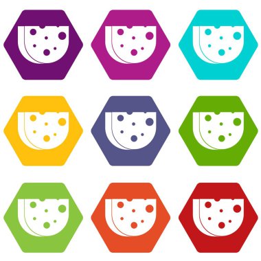 İsviçre peyniri simgesi parçası renk altı yüzlü ayarla