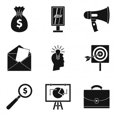 Icons set, basit tarzı yağmalamak