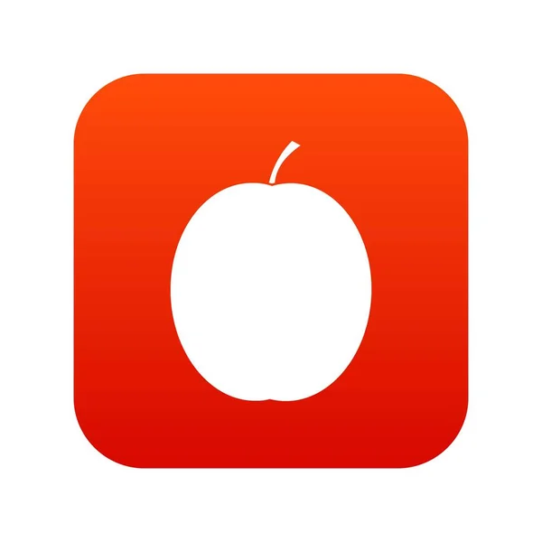 Frischer Aprikose Symbol digital rot — Stockvektor