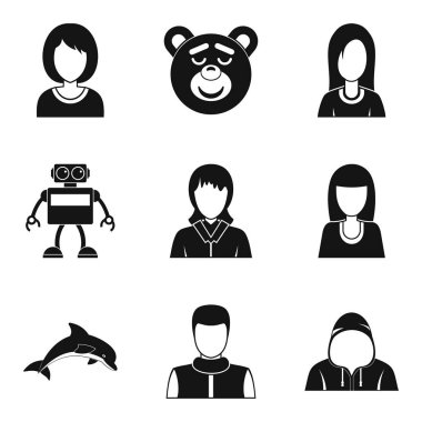 Sahtekâr Icons set, basit tarzı