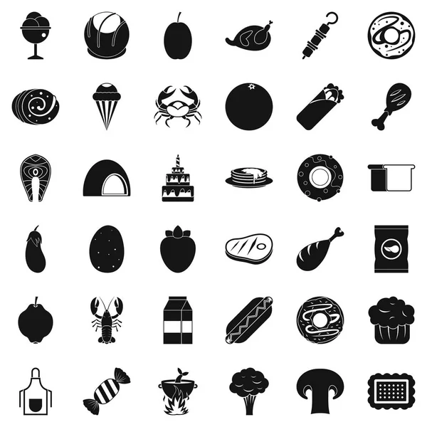 Sonbahar gıda simgeler kümesi, simle stili